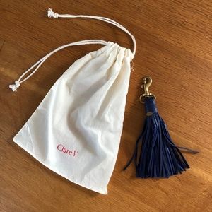 CLARE V Leather Tassel Hook - NEW